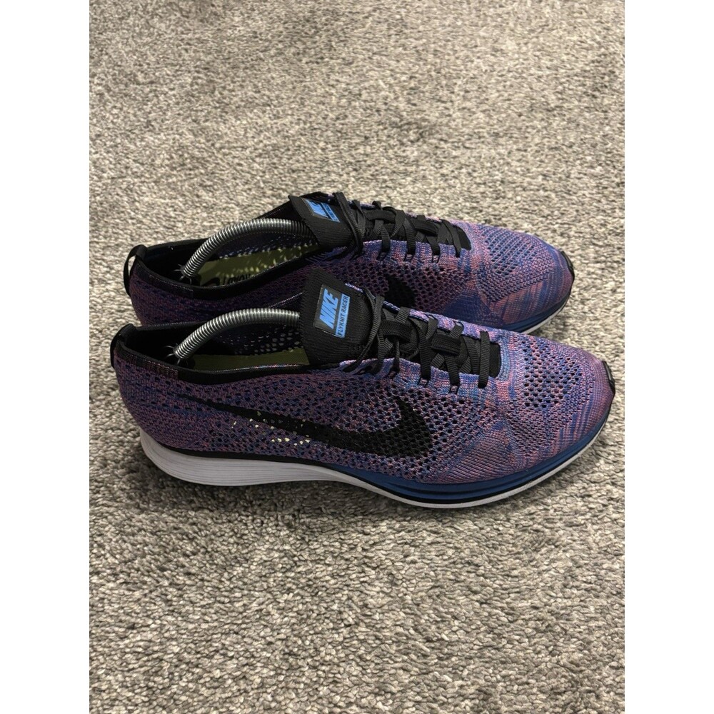 Nike Flyknit Racer  Size 13 Game Royal 526628-400 Road Racing‎ Purple Pink
